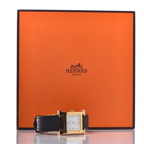 hermes epsom heure h hour watch pm noir black|heure h watch case.